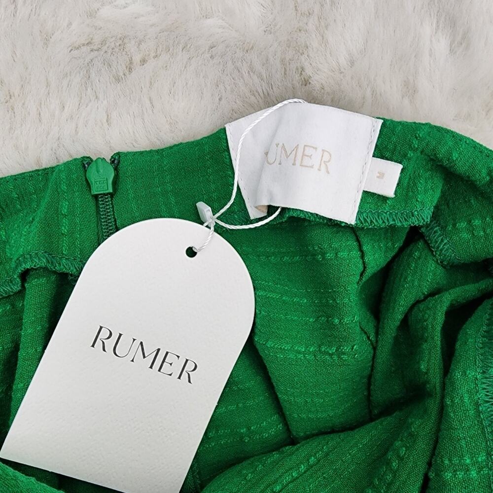 RUMER The Label Amoura Green Cutout Jumpsuit M NWT Wide Leg Emerald O-Ring - Picture 12 of 15